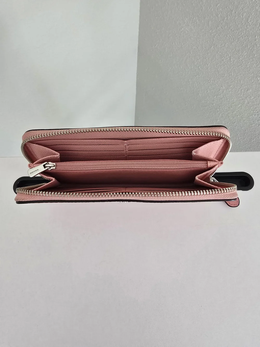 COACH Pink Leather Zip Wallet
